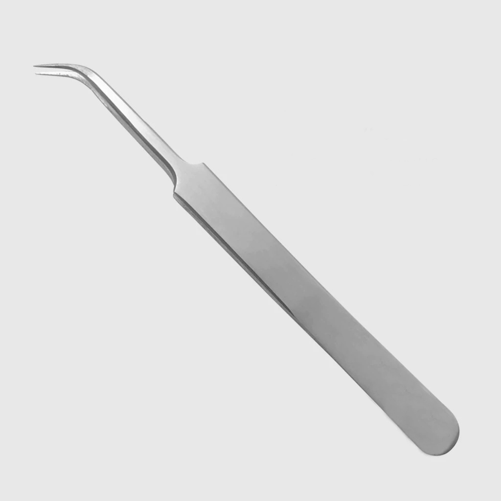 5A-Semi-Curved Silver Tweezers
